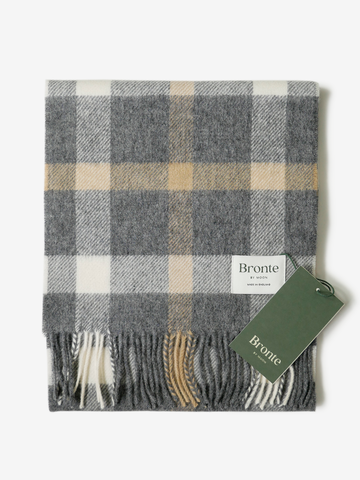 MOON|Cheked Wool Scarf|グレー