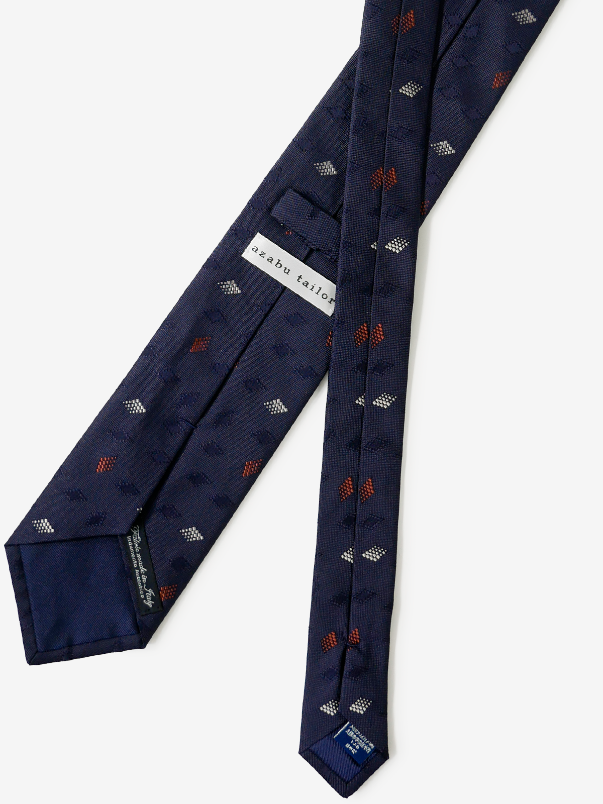 Classico Seta|Rhombus Neat Tie|ネイビー