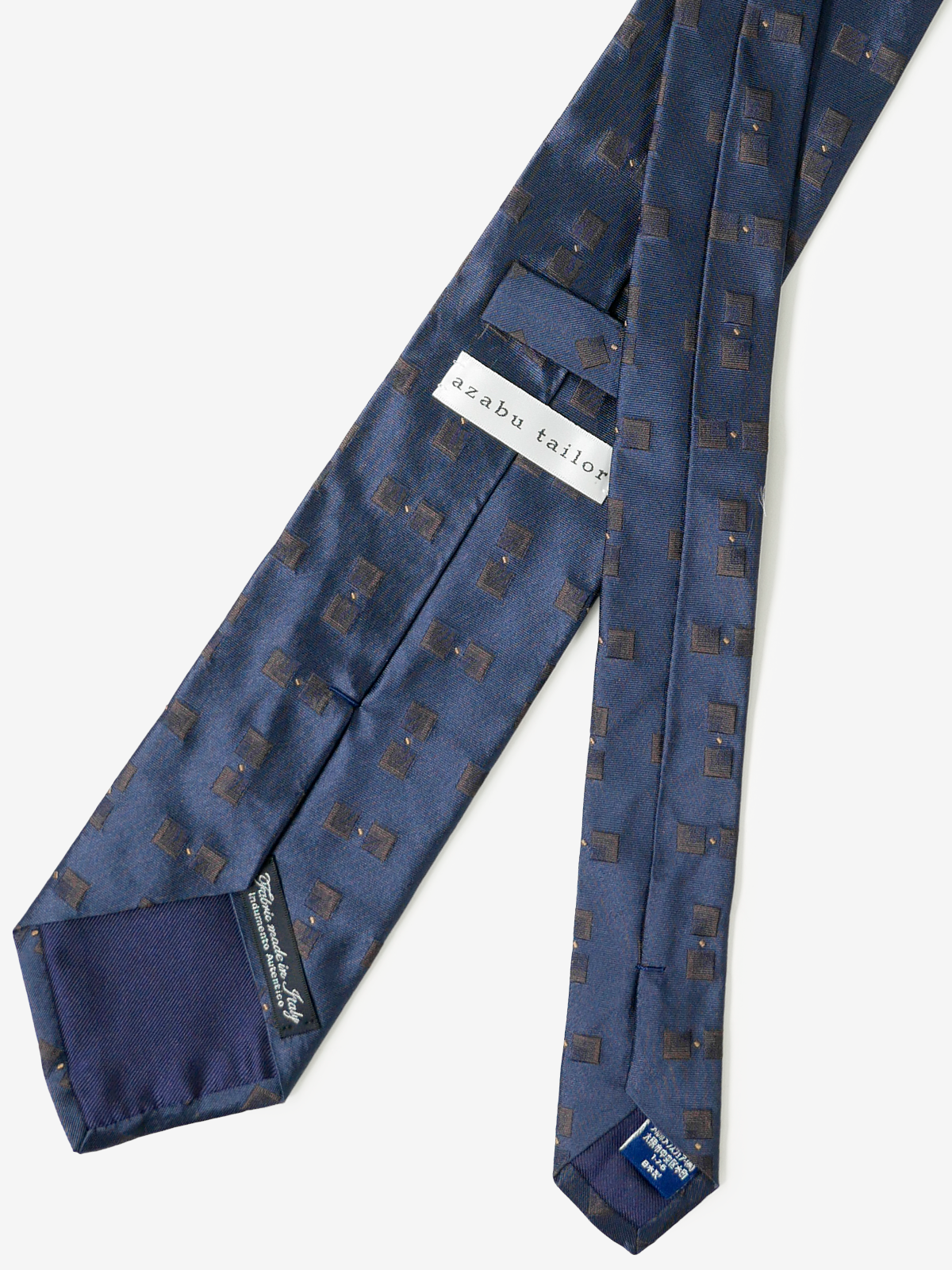 Classico Seta|Double Square Neat Tie|ネイビー