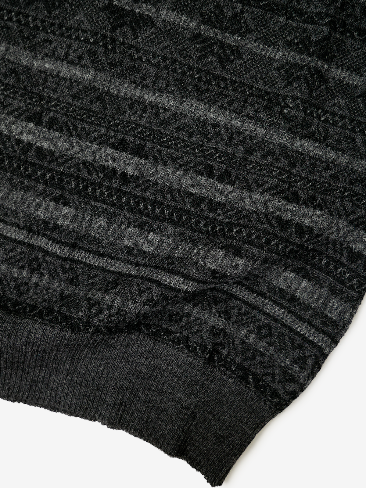 Fair Isle Wool Sweater Vest|チャコールグレー