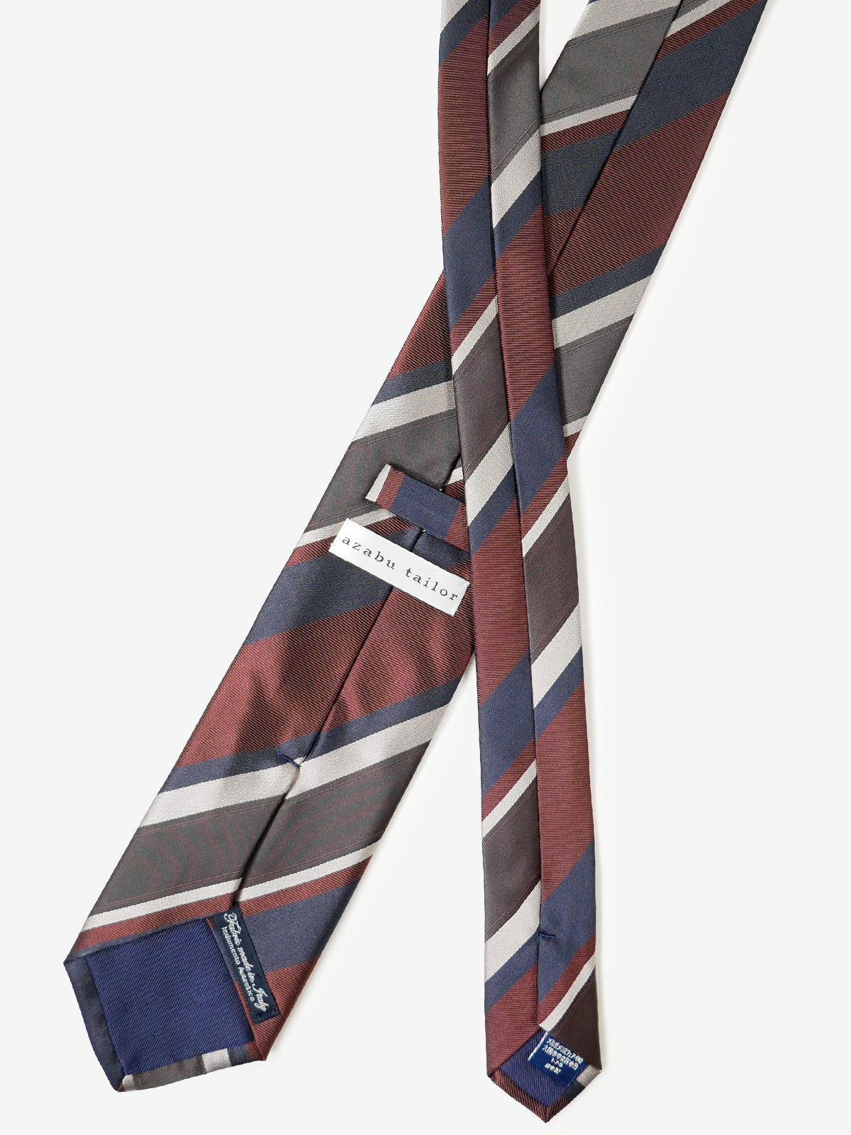 Classico Seta|Stripe Tie|ボルドー