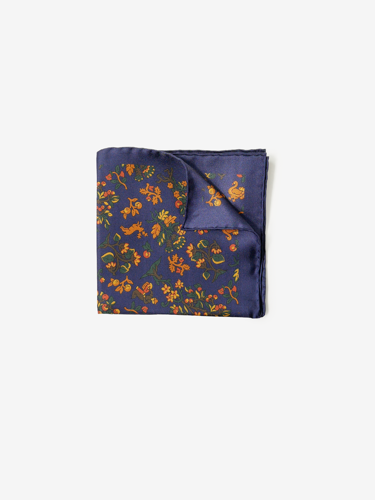 ROBERT KEYTE|Silk Pocket Square|ネイビー