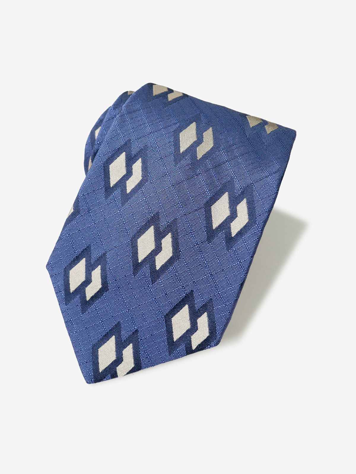 Classico Seta|Double Rhombus Neat Tie|ブルー