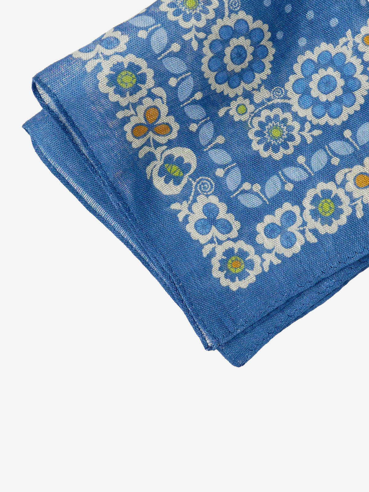 Floral Print Pocket Square|ブルー