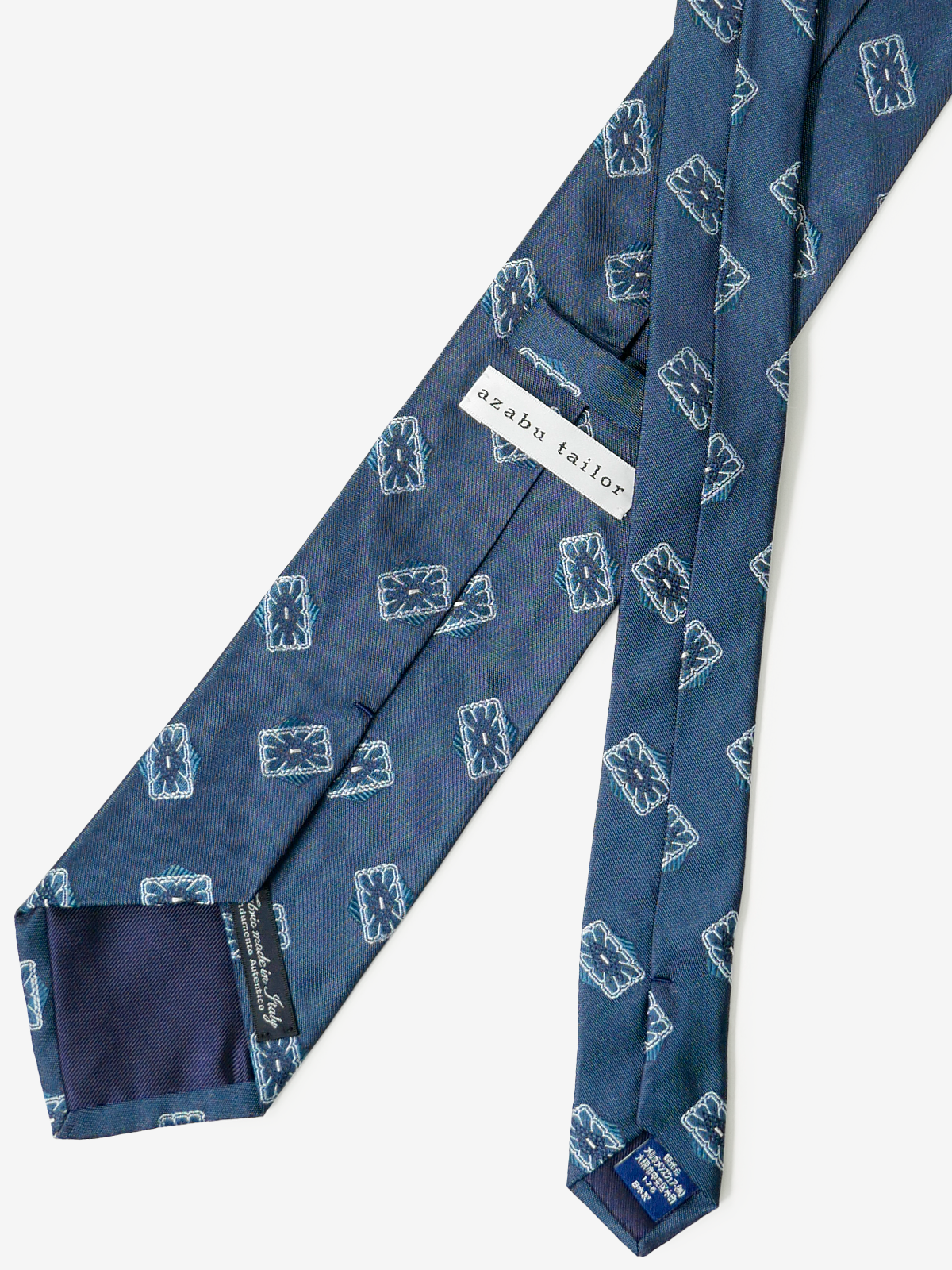 Classico Seta|Rectangle Neat Tie|ブルー