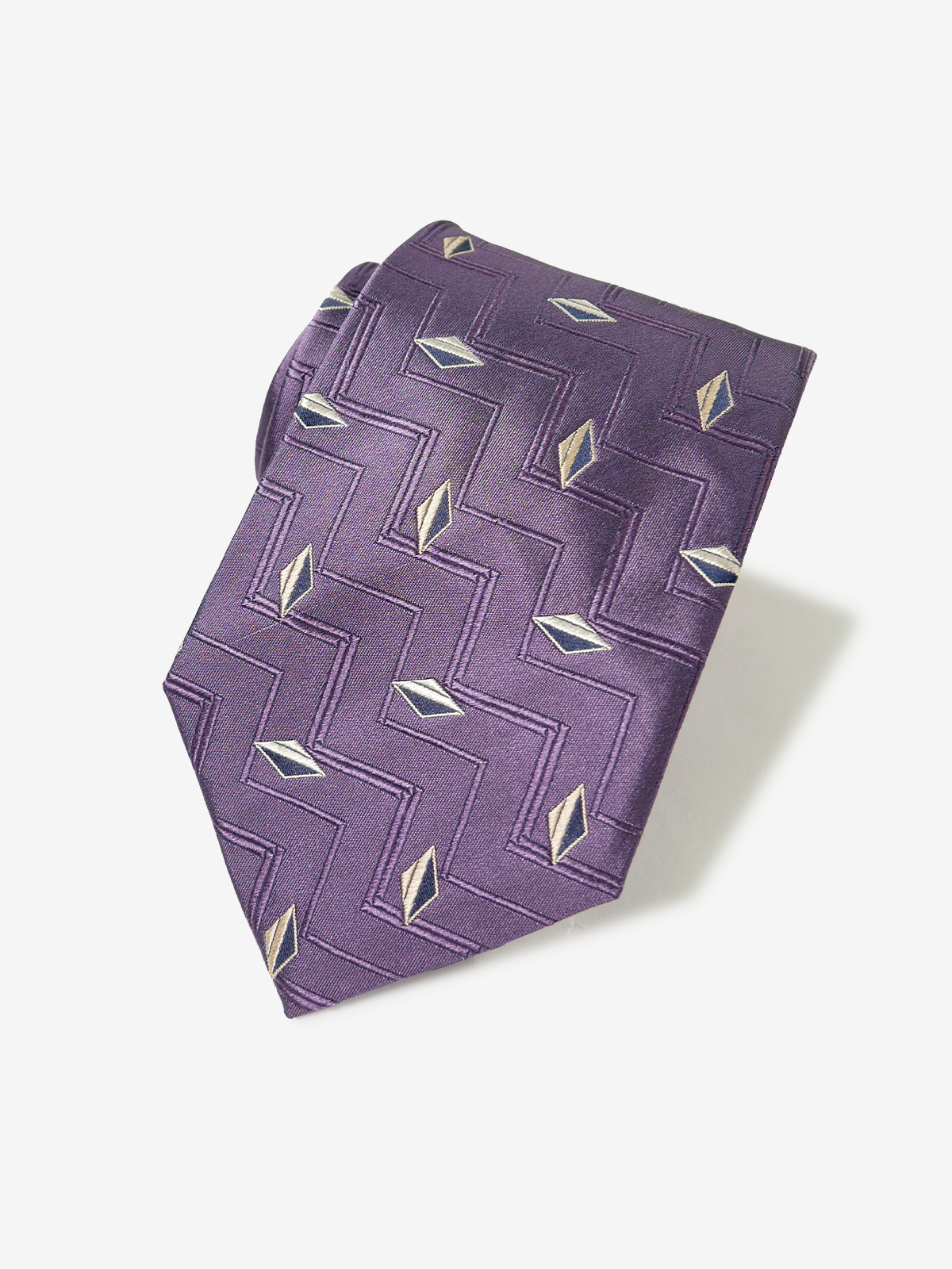 クラシコ セタ｜菱形小紋ネクタイ｜パープル, image size:1200x1600