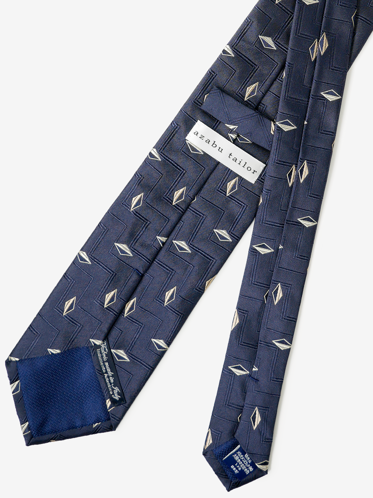 Classico Seta|Rhombus Neat Tie|ネイビー
