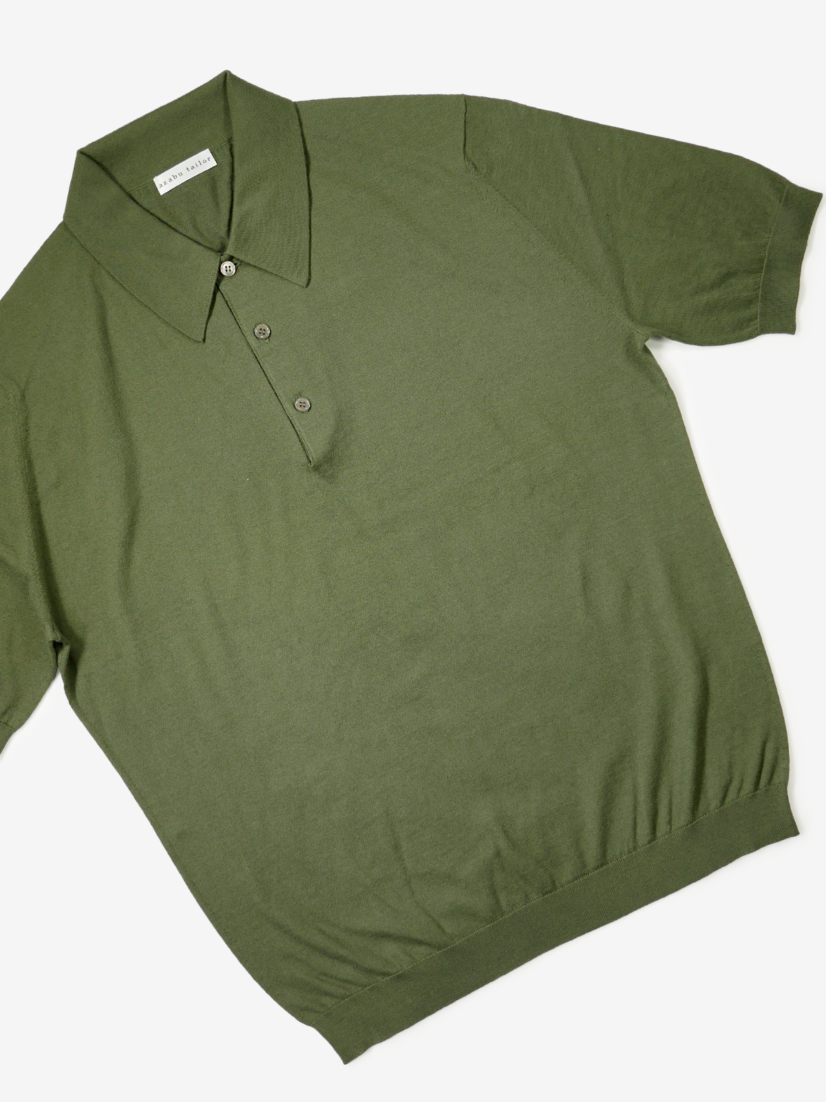 Cotton Knit Polo Shirt|グリーン