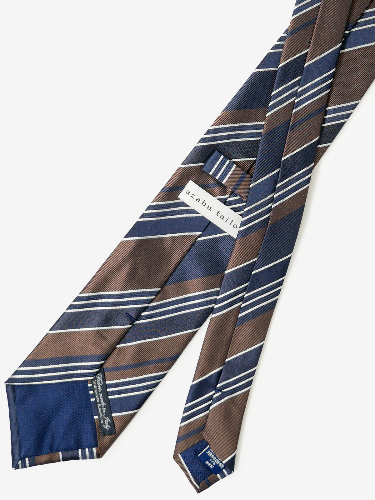 Classico Seta|Stripe Tie|ブラウン