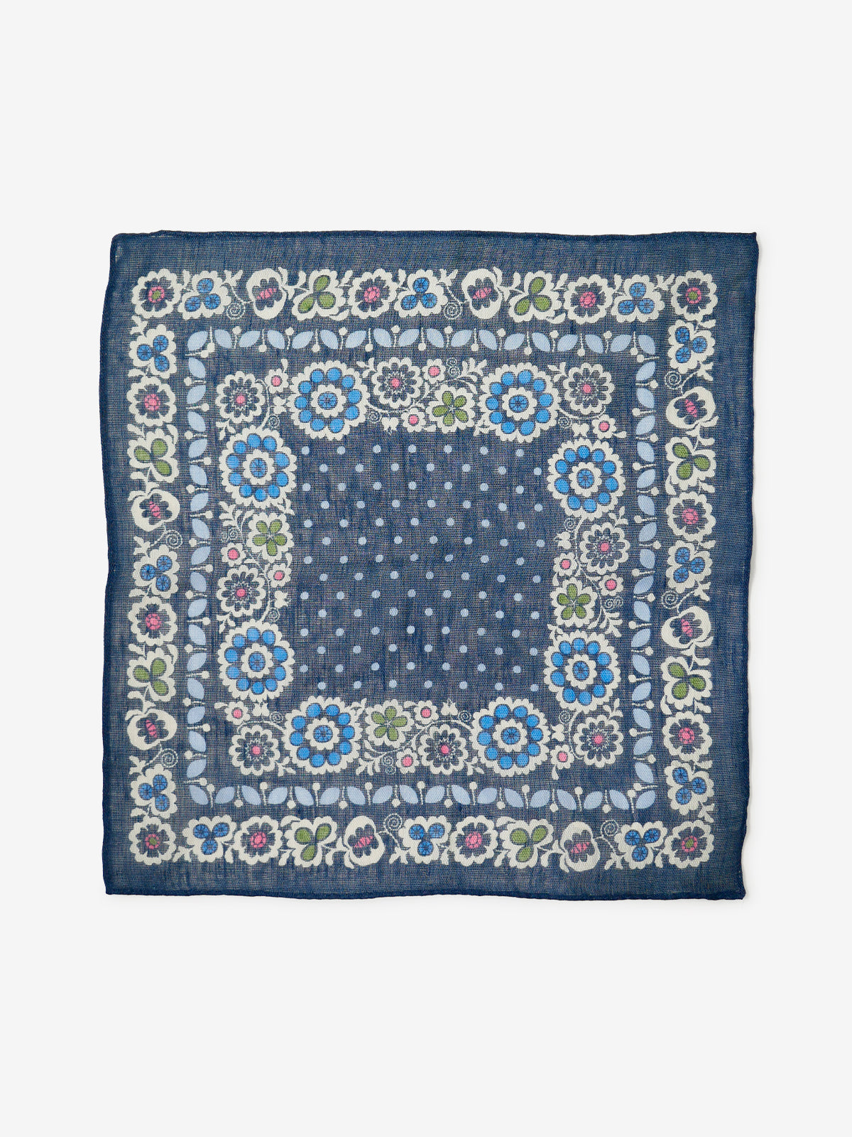 Floral Print Pocket Square|ネイビー