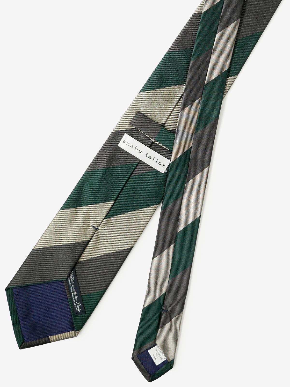 Classico Seta|Block Stripe Tie|グリーン