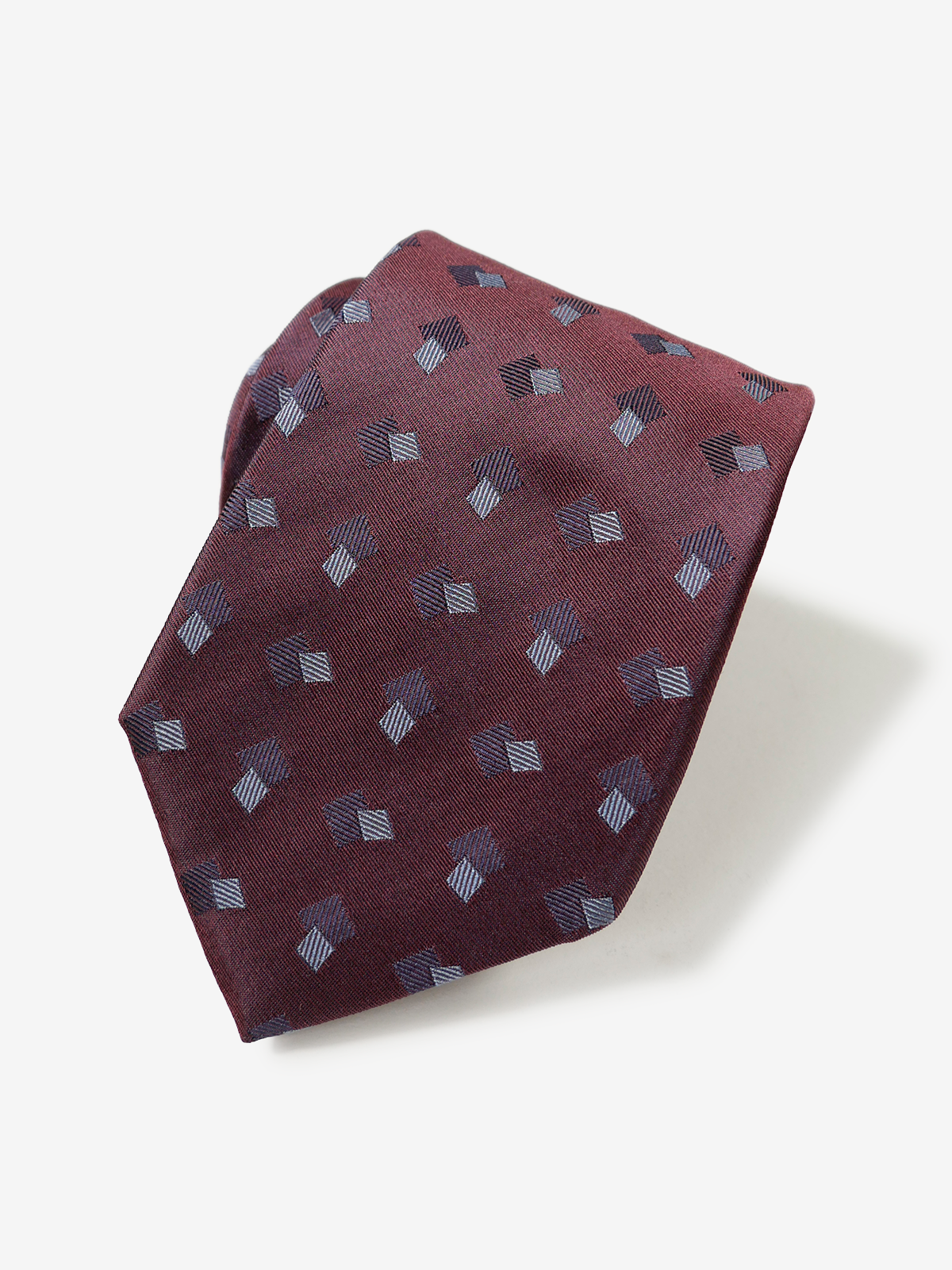Classico Seta|Double Square Neat Tie|ボルドー