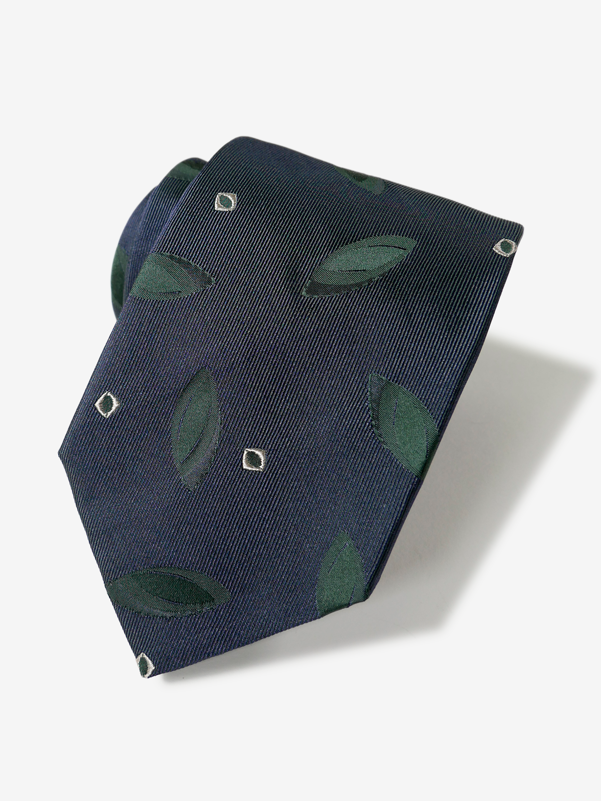 Classico Seta|Leaf Patterned Neat Tie|グリーン