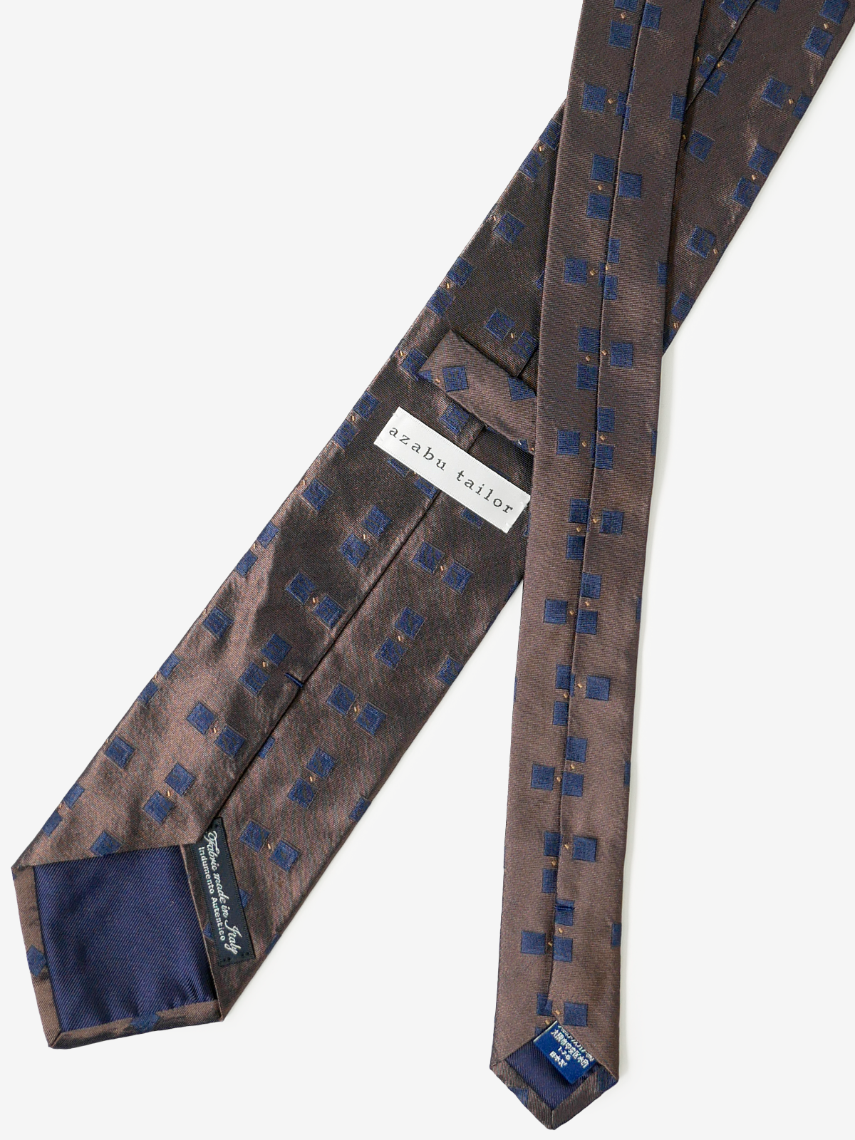 Classico Seta|Double Square Neat Tie|ブラウン