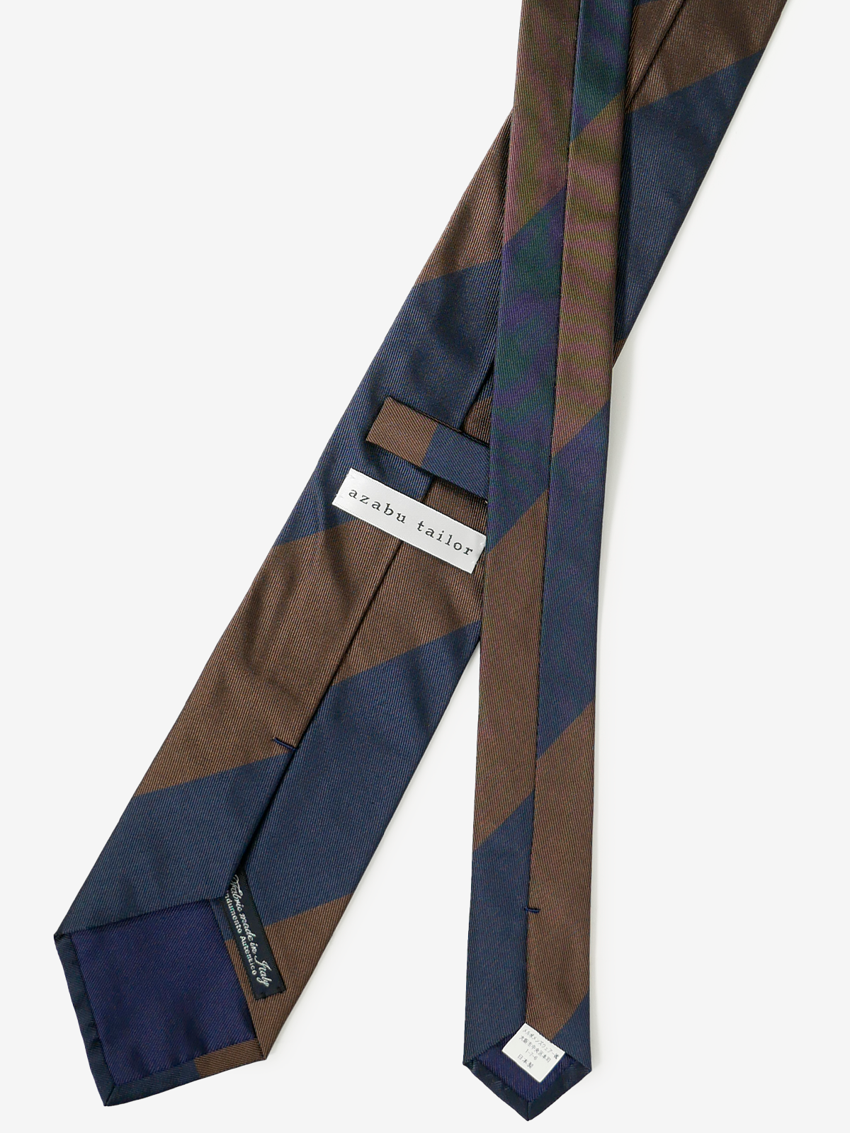 Classico Seta|Block Stripe Tie|ブラウン