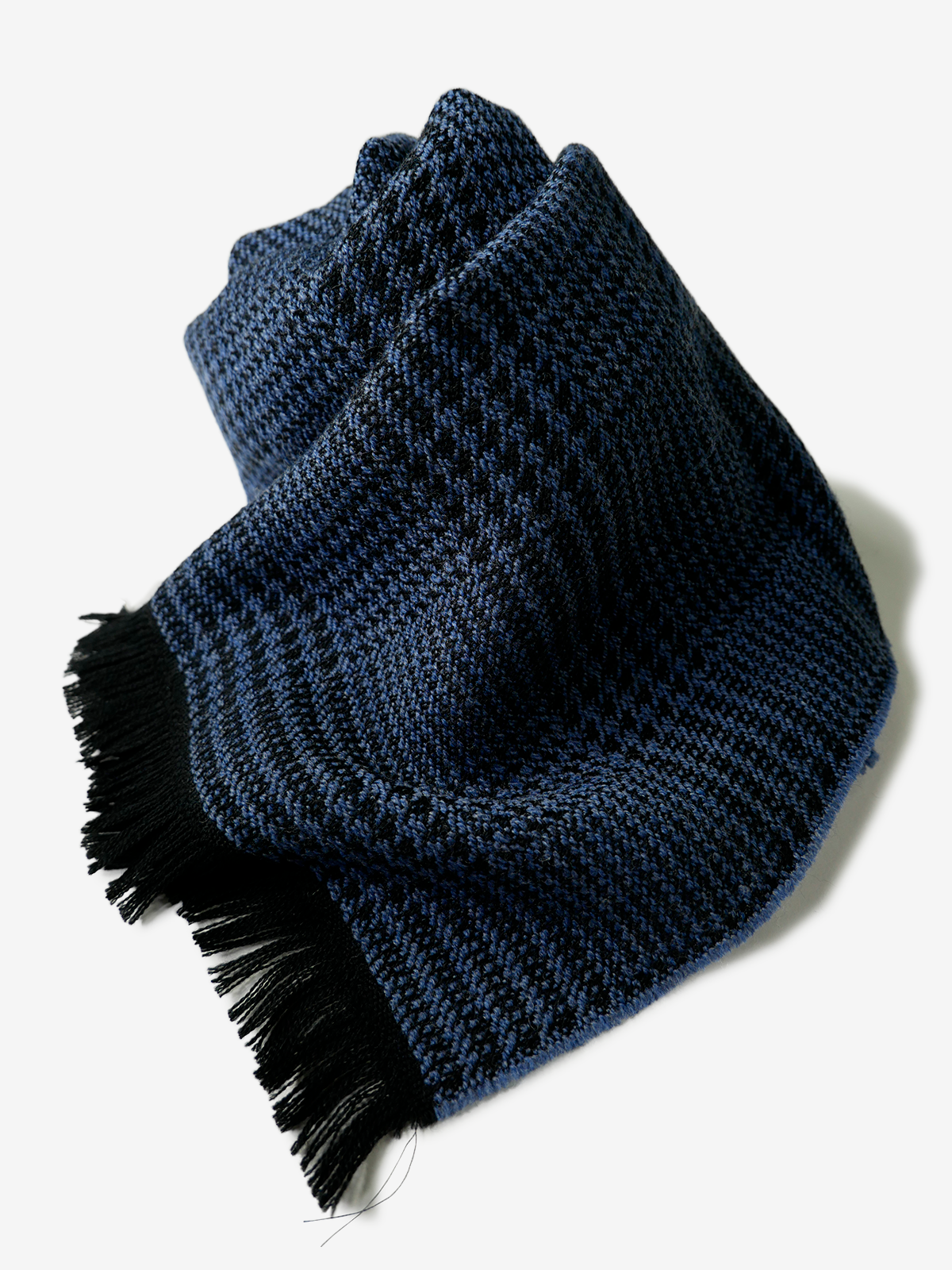Pinto|Glen plaid Wool Scarf|ブルー