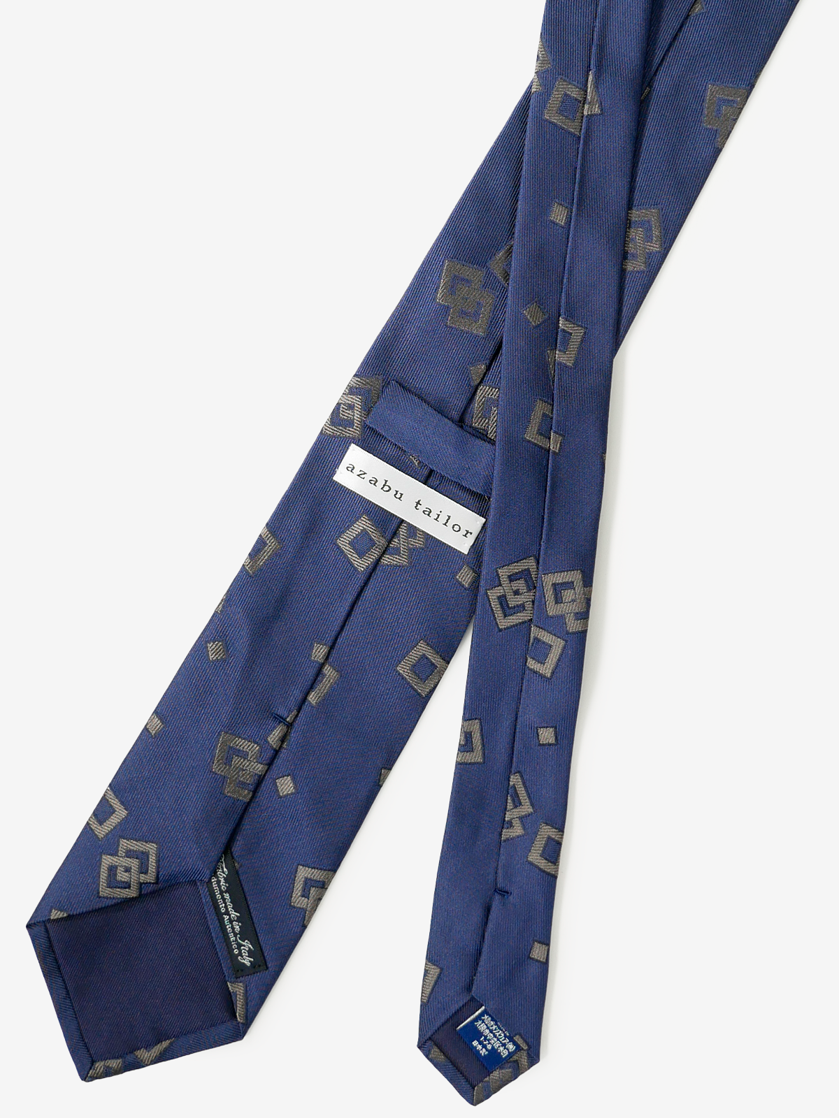 Classico Seta|Double Square Neat Tie|ネイビー