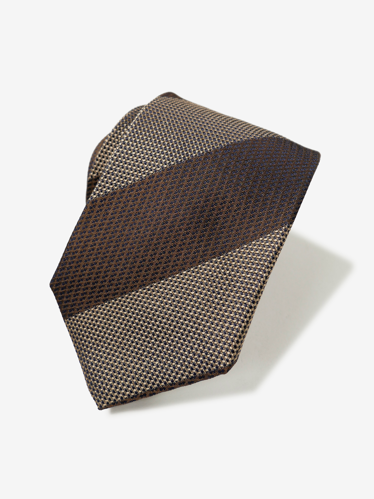 Classico Seta|Bicolor Stripe Tie|ブラウン