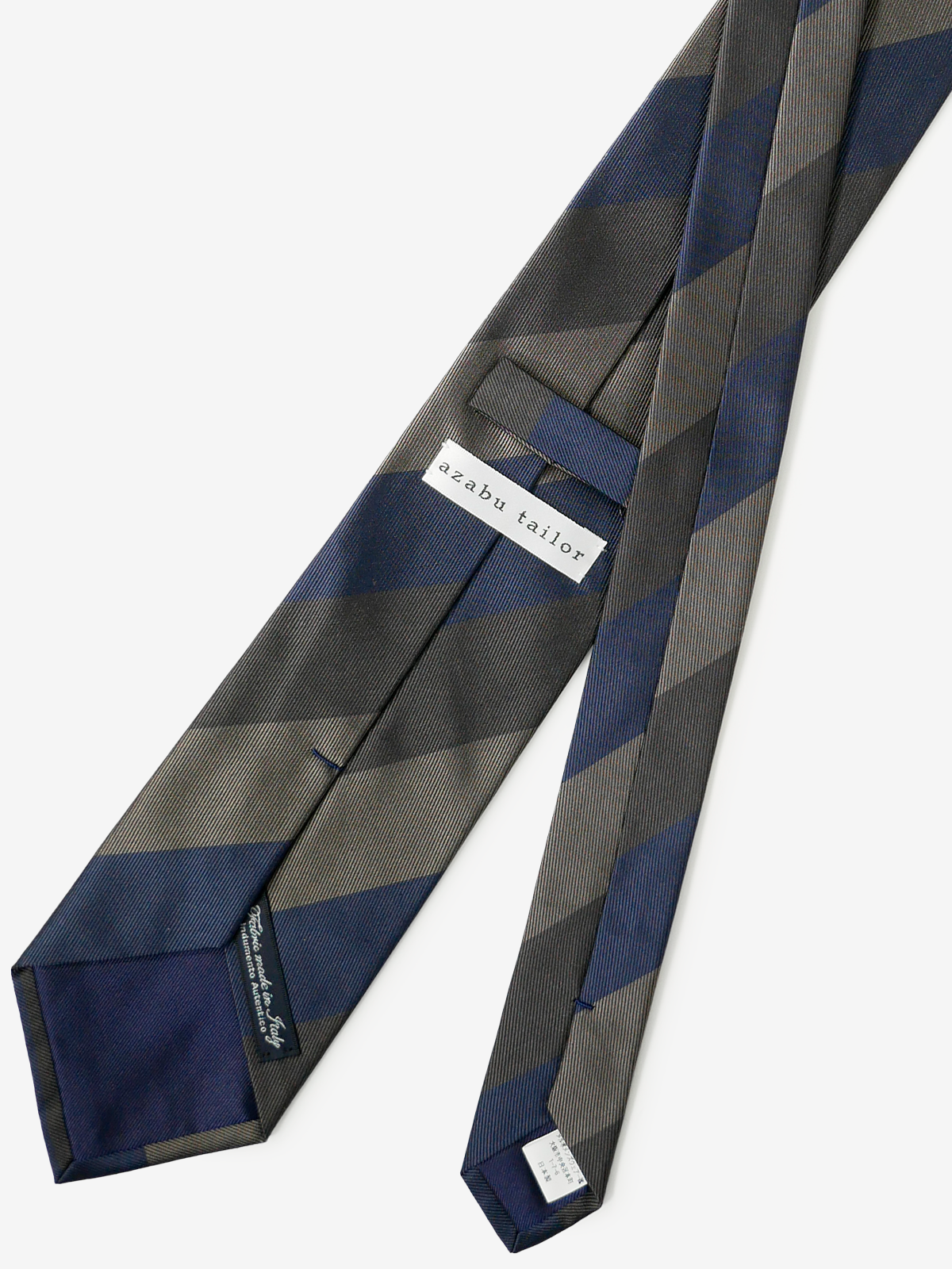 Classico Seta|Block Stripe Tie|グレー