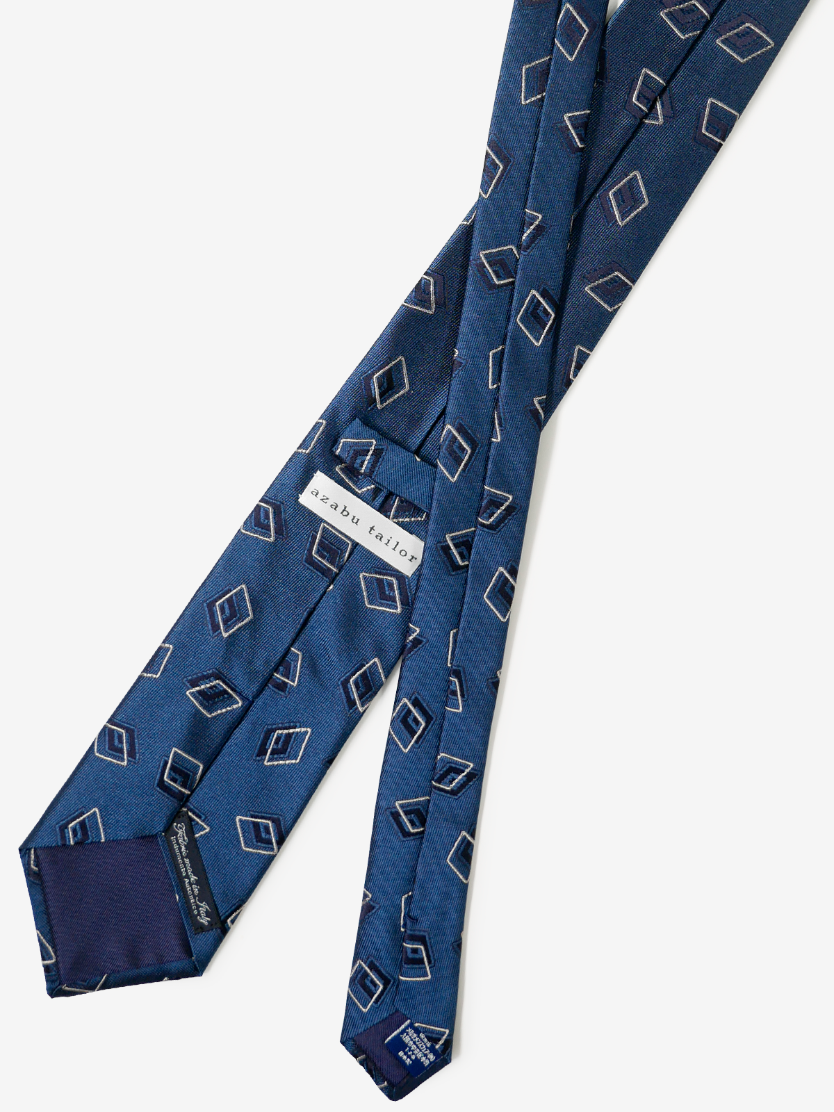 Classico Seta|Double Rhombus Neat Tie|ライトネイビー