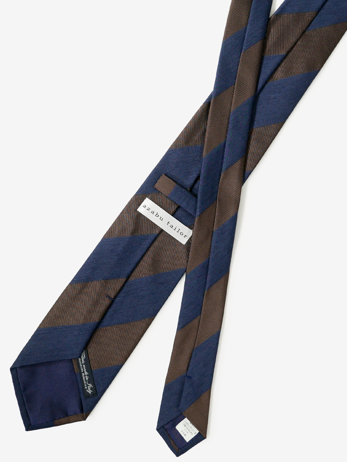 Classico Seta|Block Stripe Tie|ブラウン