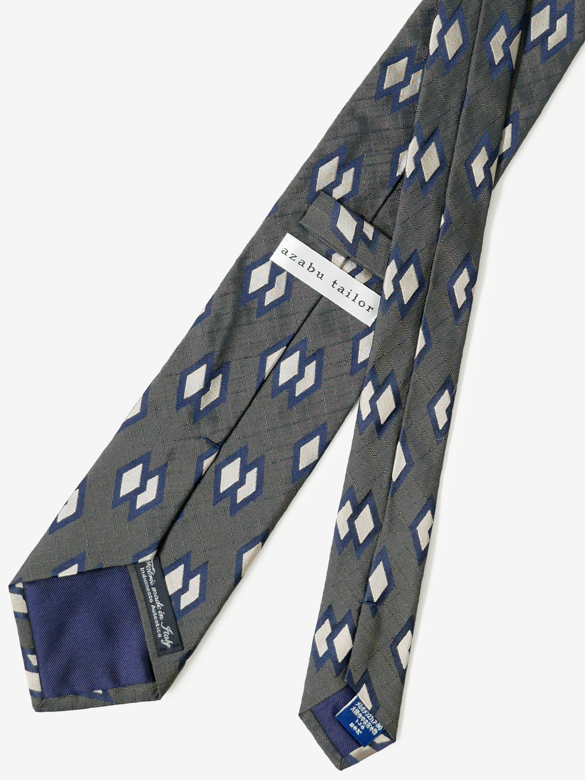 Classico Seta|Double Rhombus Neat Tie|グリーン