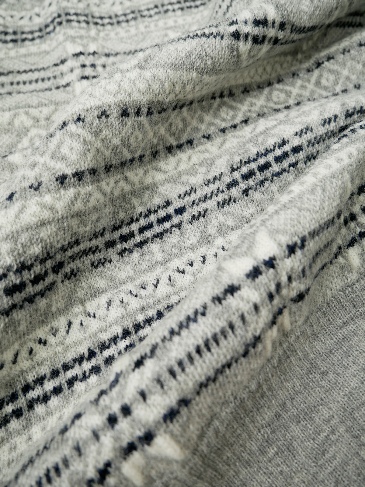 Fair Isle Wool Sweater Vest|グレー