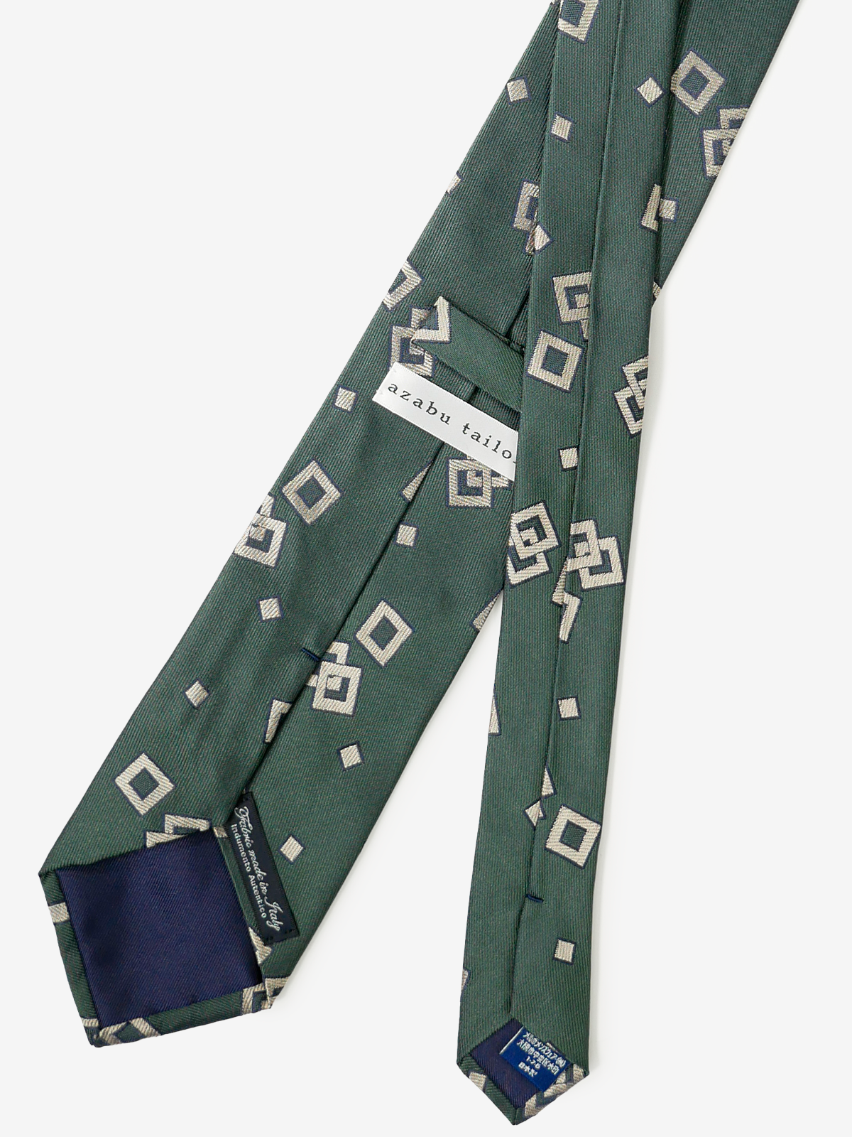 Classico Seta|Double Square Neat Tie|グリーン