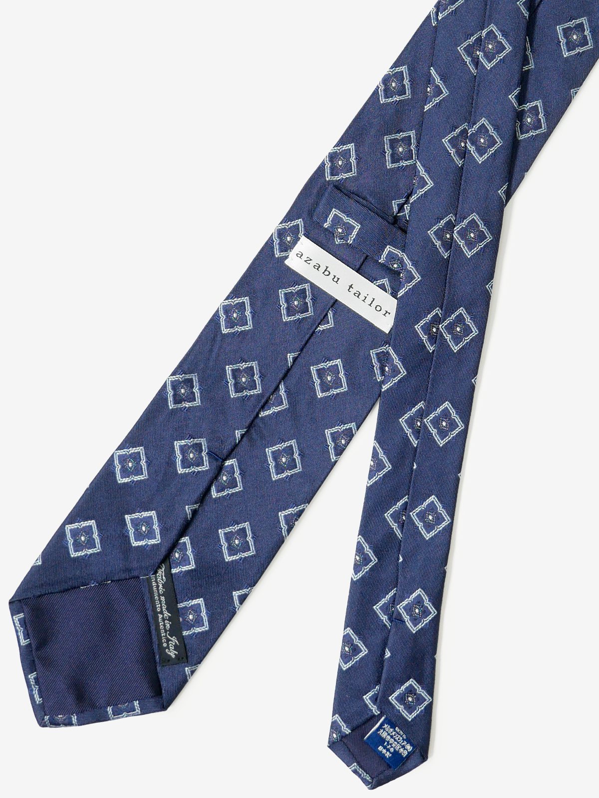 Classico Seta|Medallion Neat Tie|ネイビー