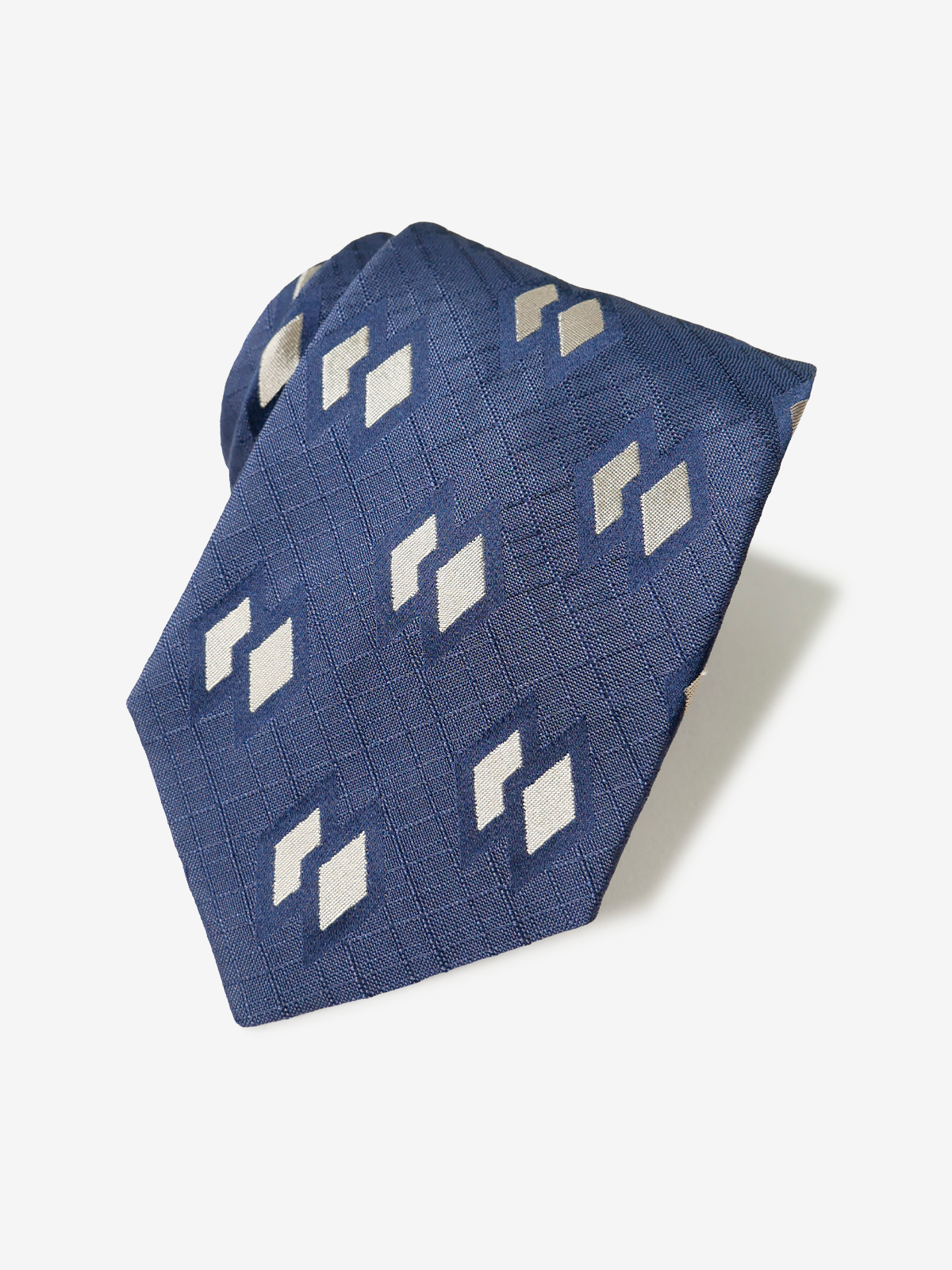 Classico Seta|Double Rhombus Neat Tie|ネイビー