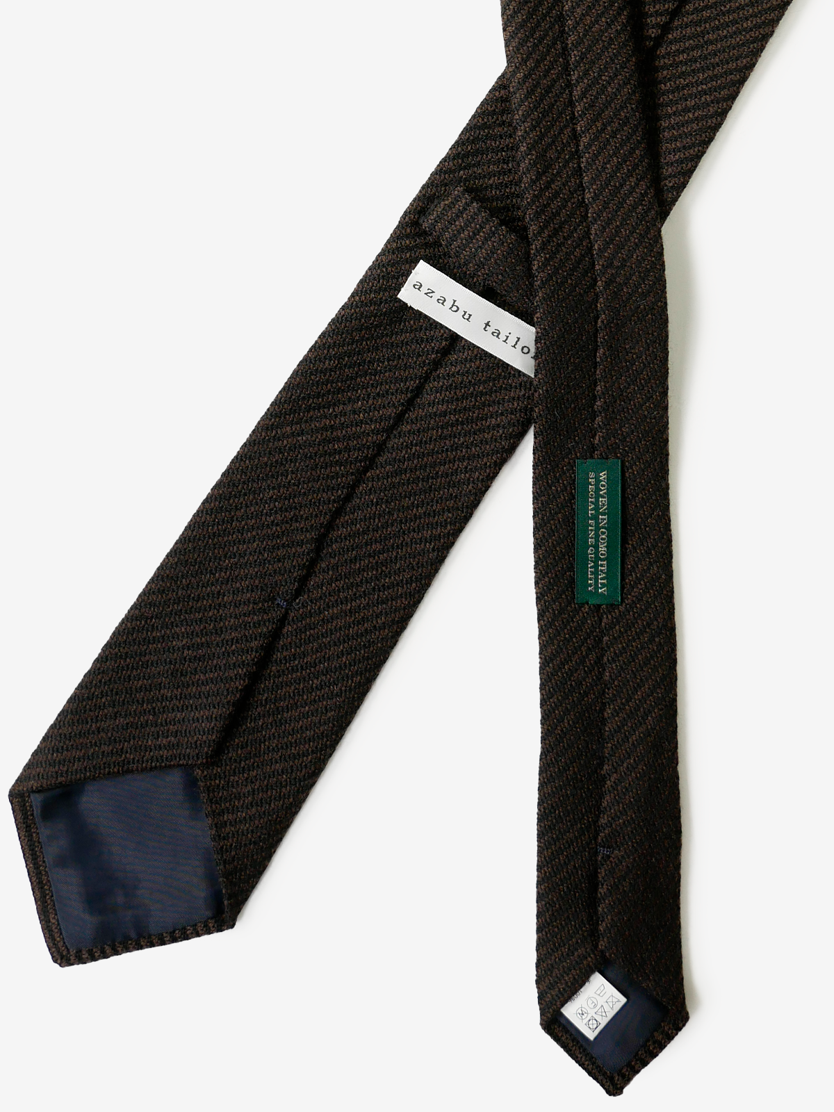 Pinto|Herringbone Wool Tie|ブラウン