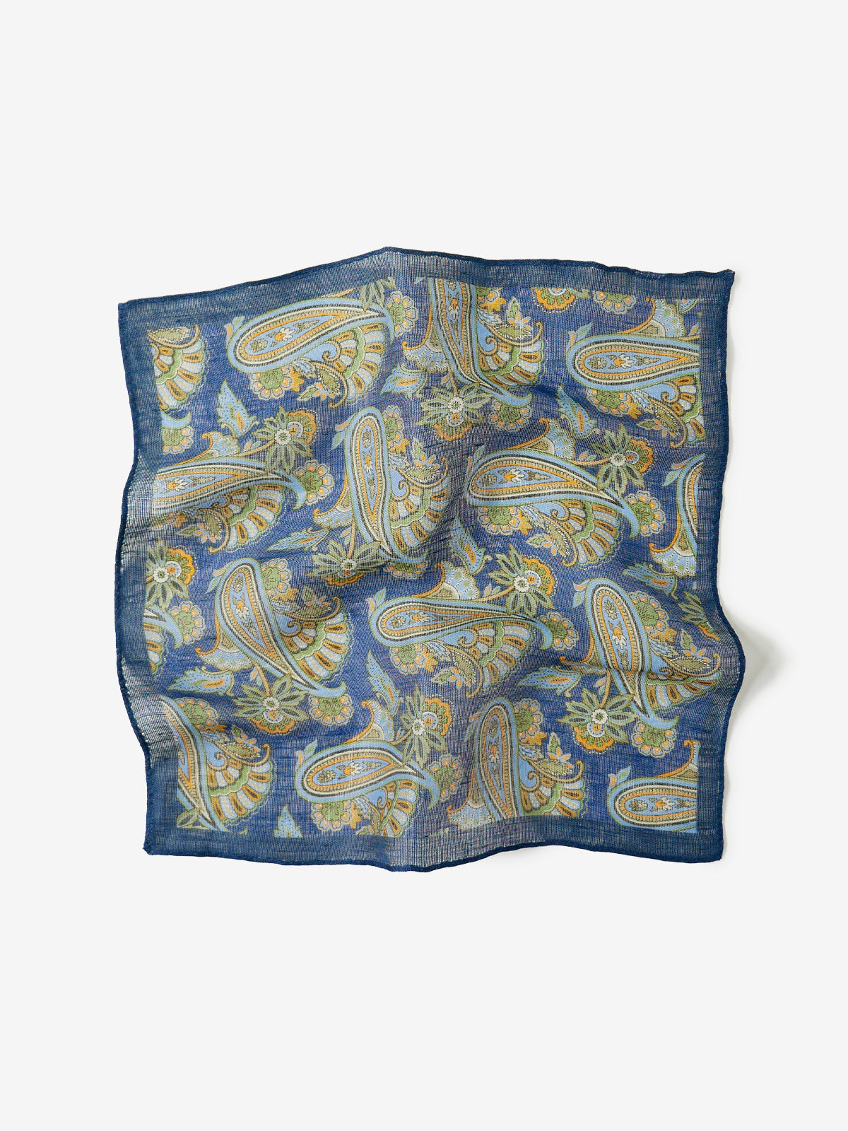 Paisley Print Pocket Square|ブルー