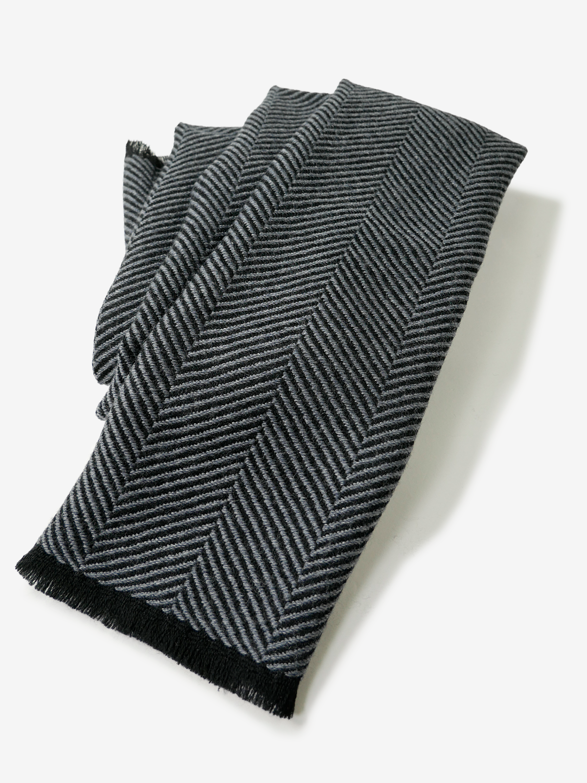 Pinto|Herringbone Wool Scarf|グレー