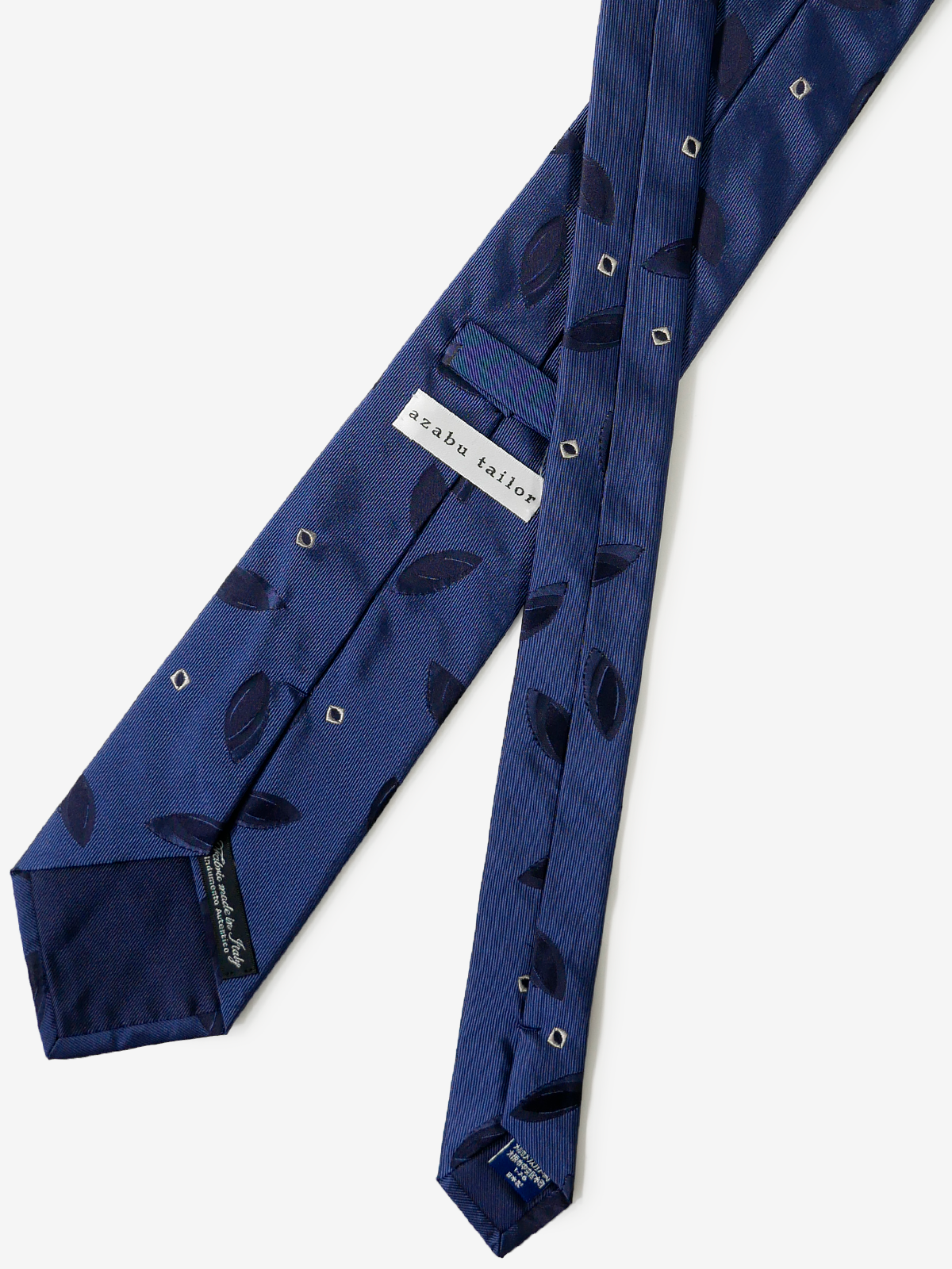 Classico Seta|Leaf Patterned Neat Tie|ブルー