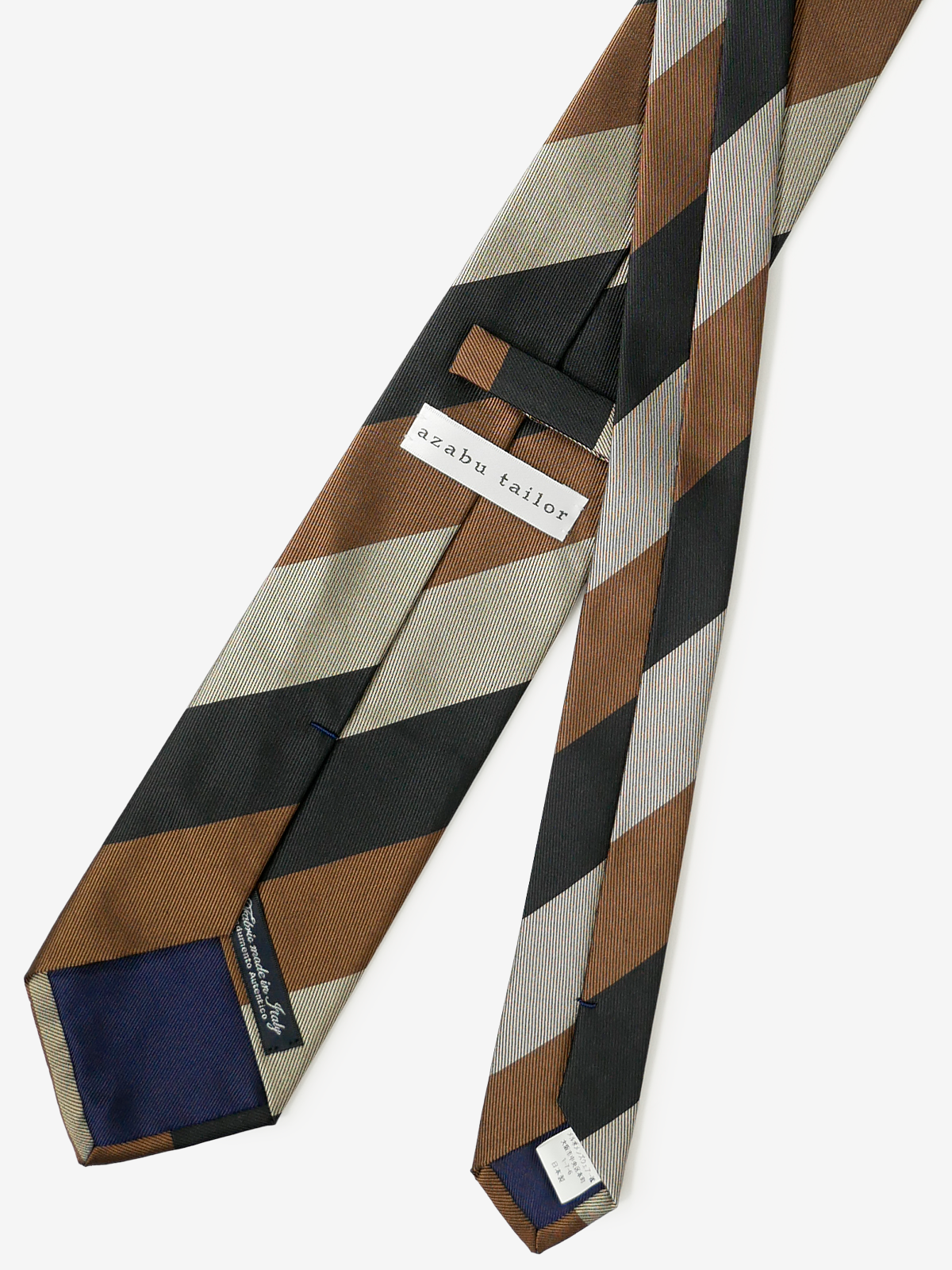 Classico Seta|Block Stripe Tie|ブラウン