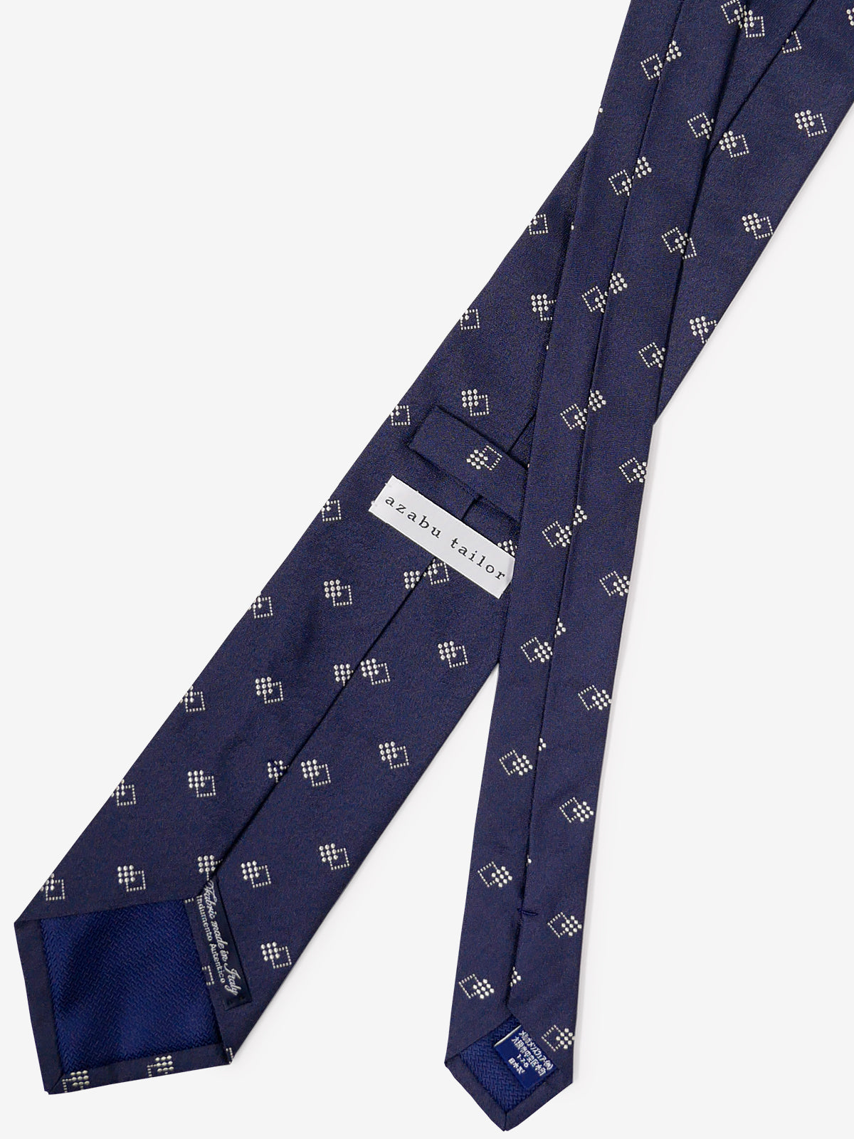Classico Seta|Double Square Neat Tie|ネイビー