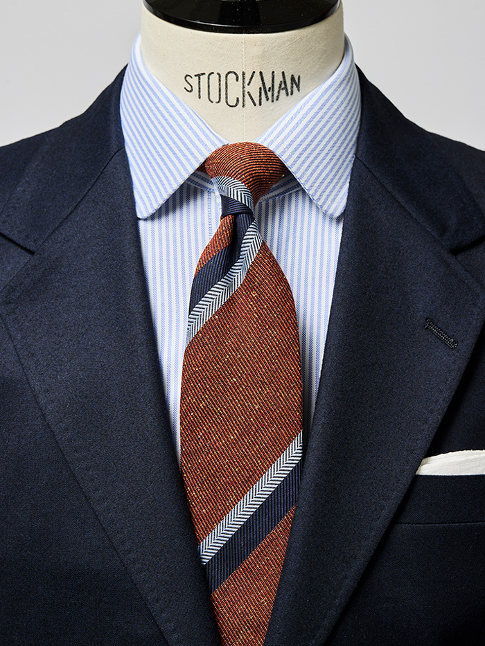 Classico Seta|Striped Twill Necktie|オレンジ