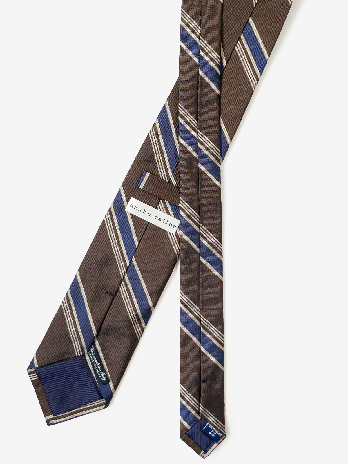 Classico Seta|Regimental Striped Necktie|ブラウン