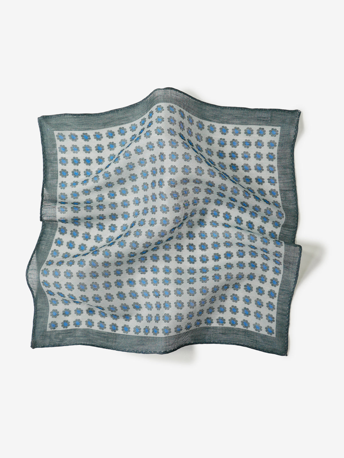 Flower Dots Pocket Square|グレー