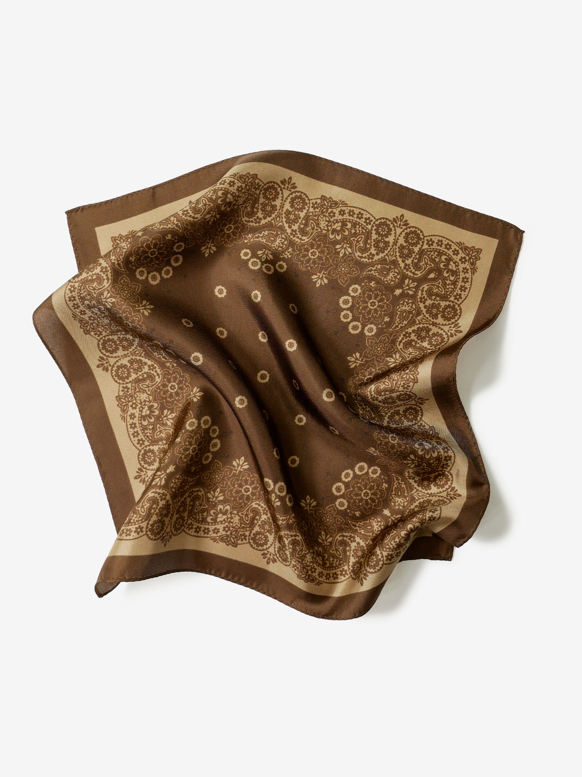 Classico Seta|Paisley Print Silk Pocket Square|ブラウン