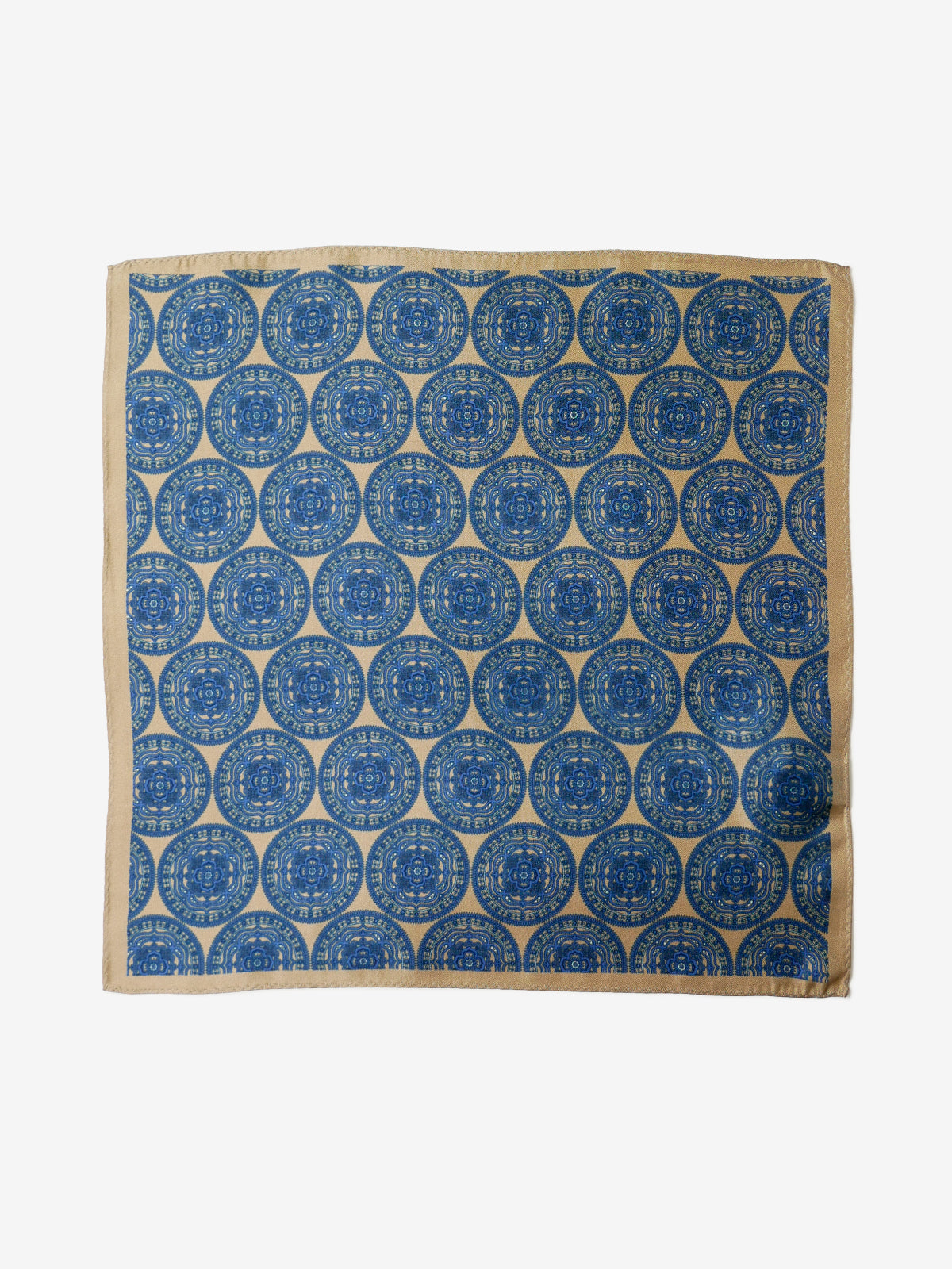 Classico Seta|Medallion Print Silk Pocket Square|ベージュ