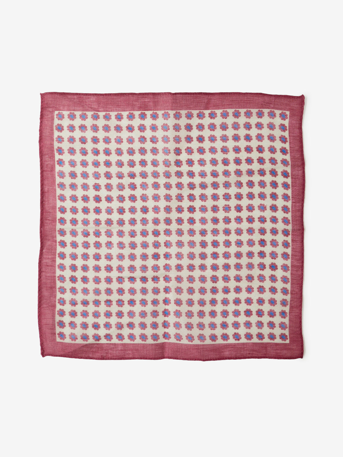 Flower Dots Pocket Square|ボルドー