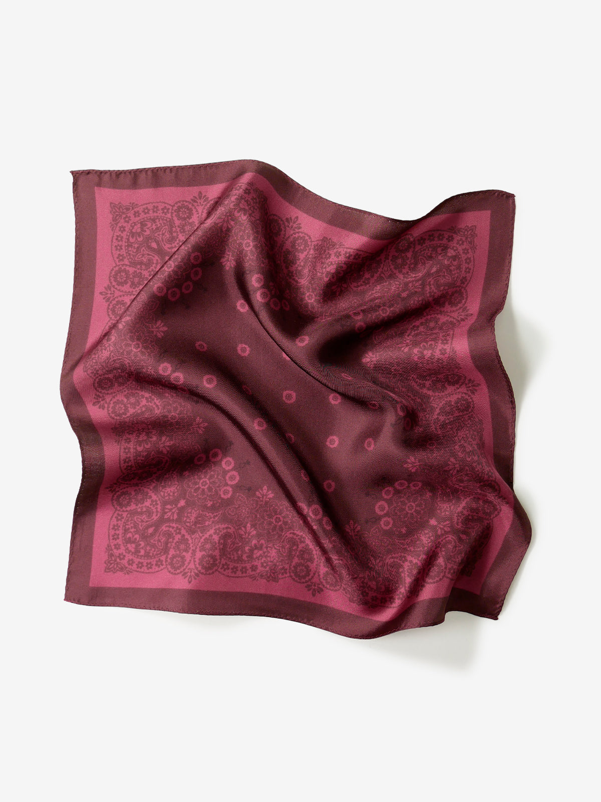 Classico Seta|Paisley Print Silk Pocket Square|レッド