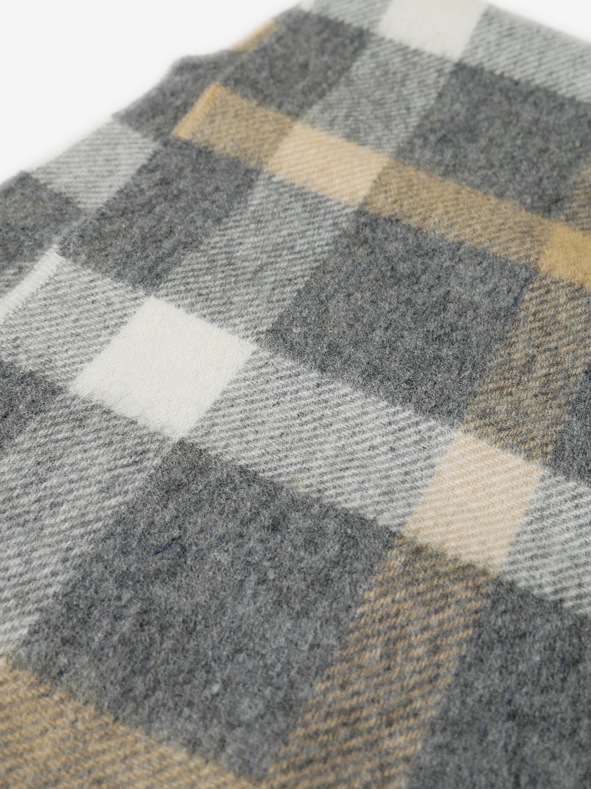 MOON|Cheked Wool Scarf|グレー