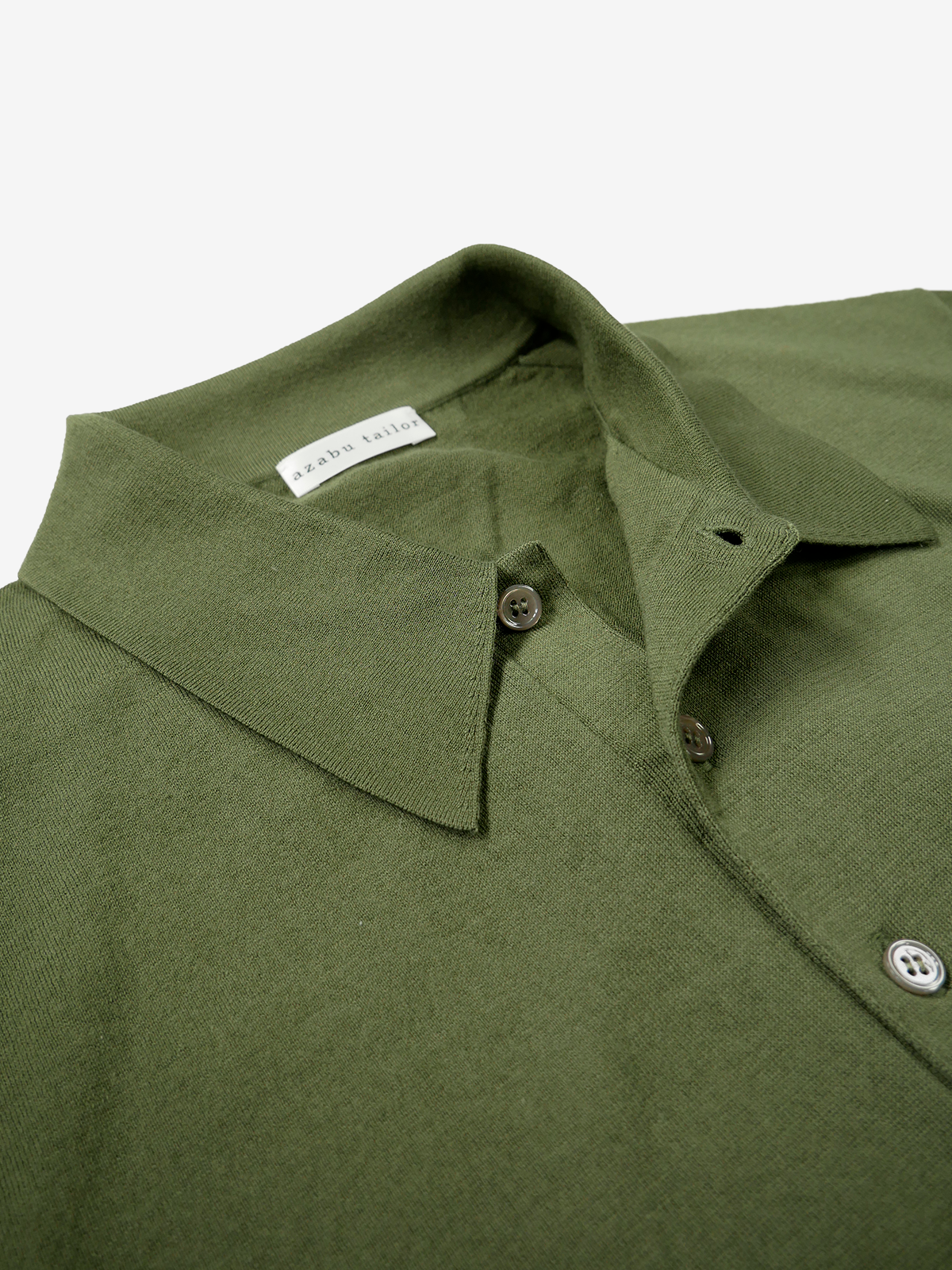 Cotton Knit Polo Shirt|グリーン