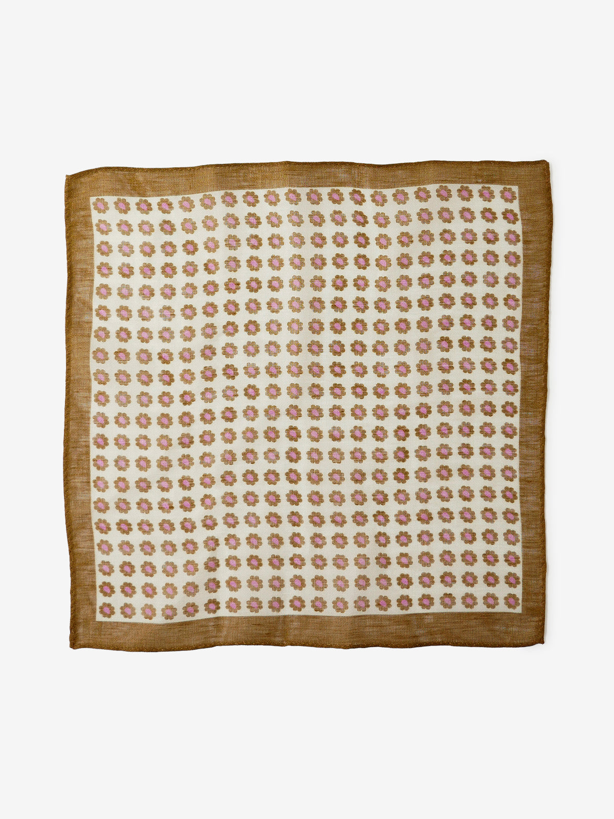 Flower Dots Pocket Square|キャメル