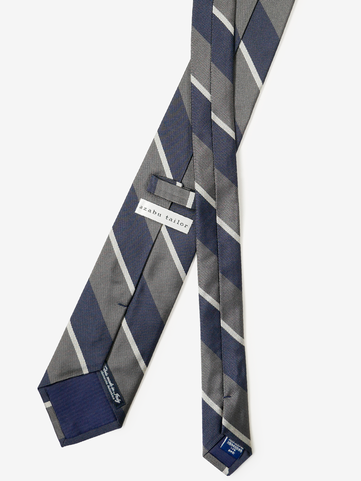 Classico Seta|Regimental Striped Necktie|グレー
