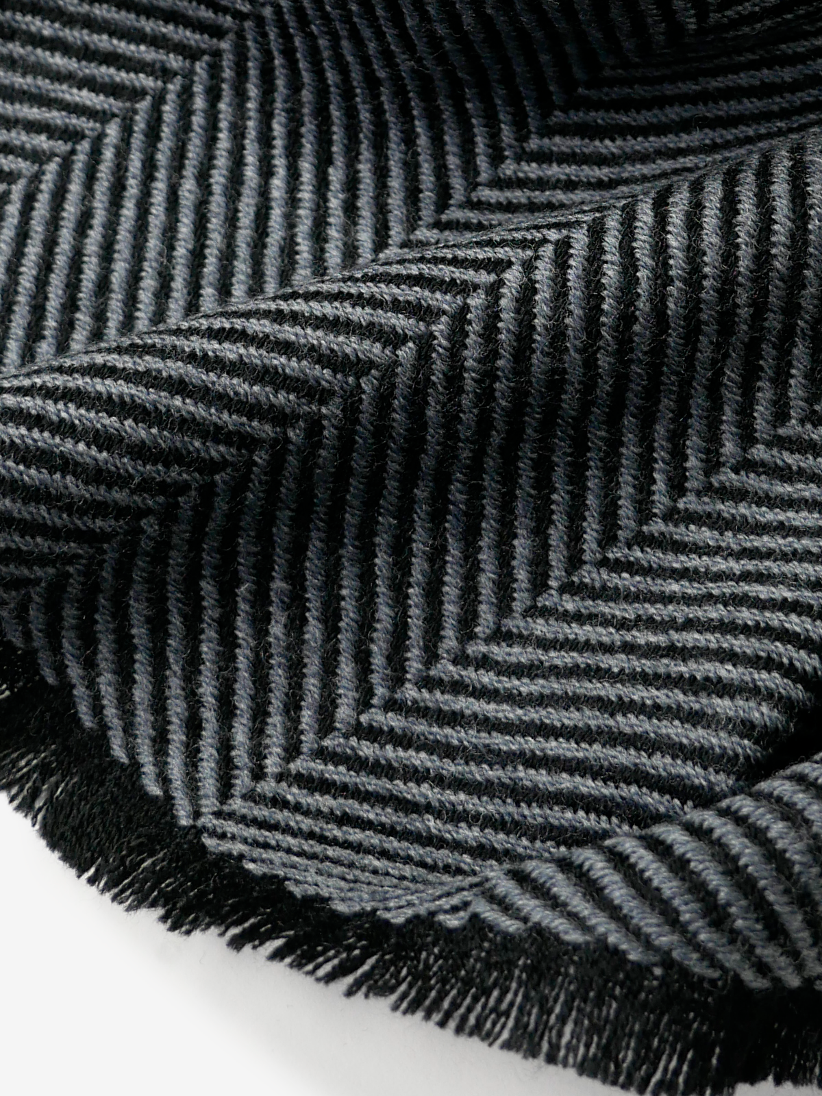 Pinto|Herringbone Wool Scarf|グレー