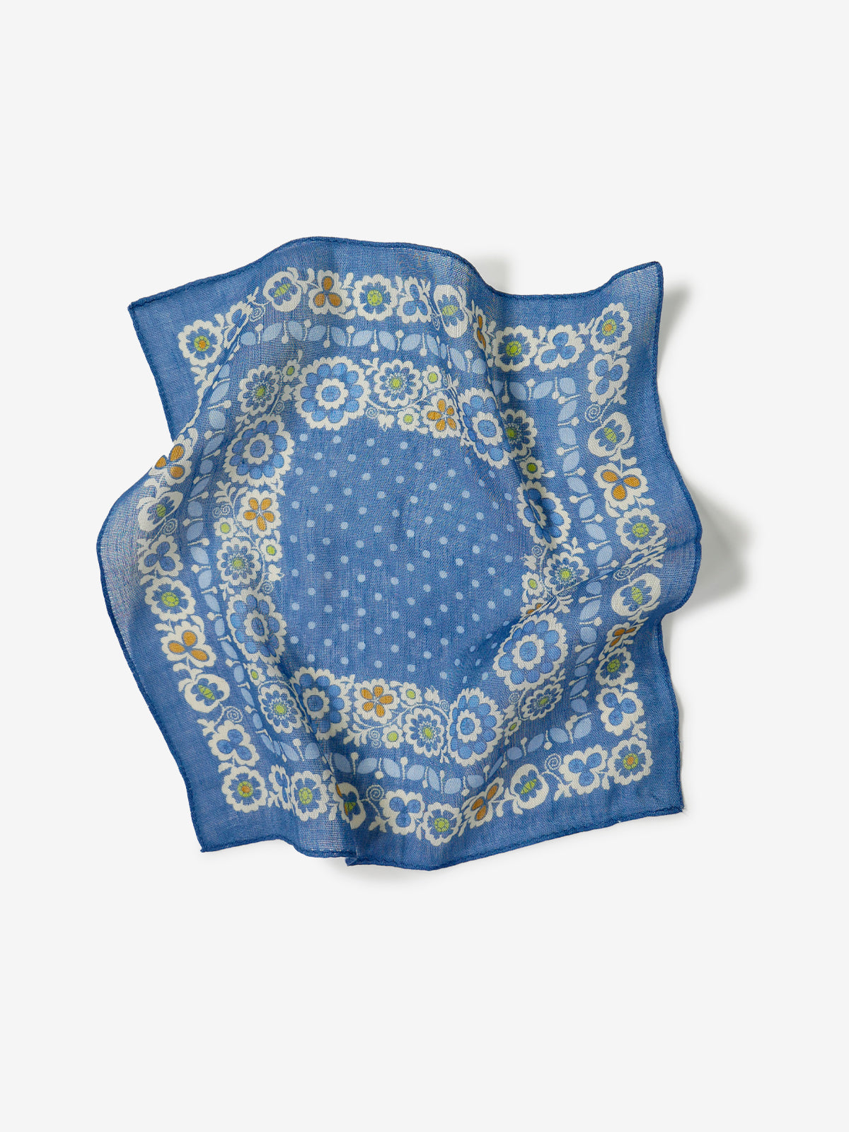 Floral Print Pocket Square|ブルー