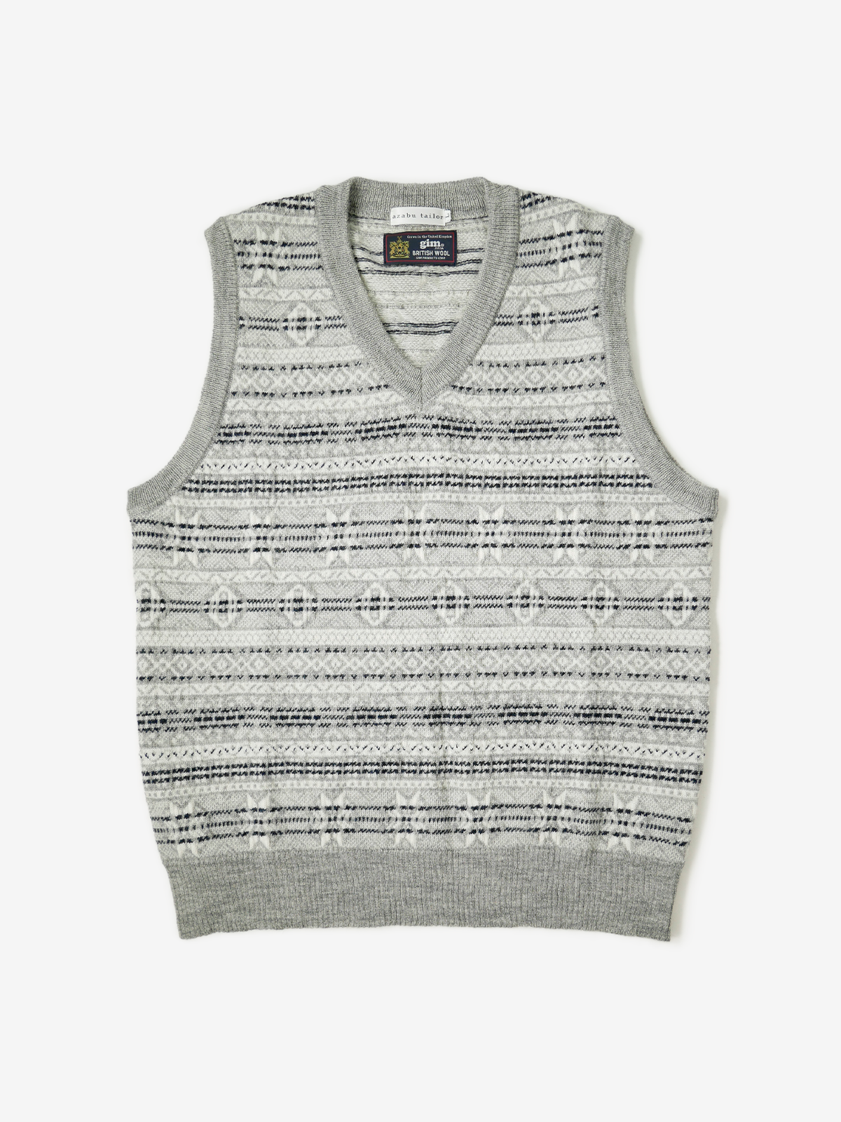 Fair Isle Wool Sweater Vest|グレー